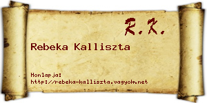 Rebeka Kalliszta névjegykártya